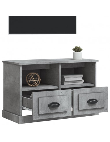 Mobile Porta TV Grigio Cemento 80x35x50 cm in Legno Multistrato