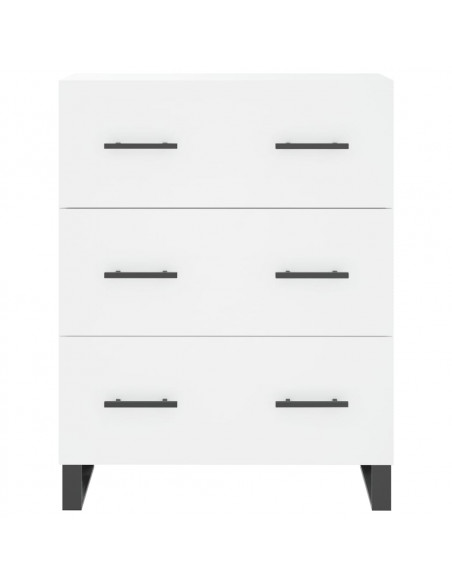 Credenza Bianca 69,5x34x180 cm in Legno Multistrato