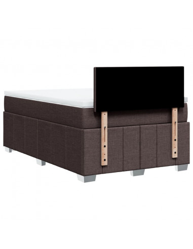Giroletto a Molle con Materasso Marrone Scuro 120x190cm Tessuto