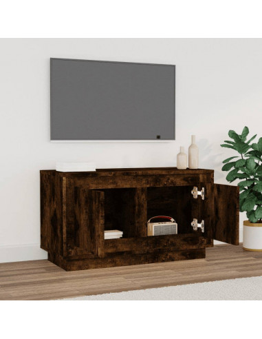 Mobile Porta TV Rovere Fumo 80x35x45 cm in Legno Multistrato
