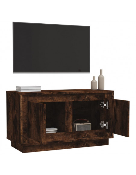 Mobile Porta TV Rovere Fumo 80x35x45 cm in Legno Multistrato
