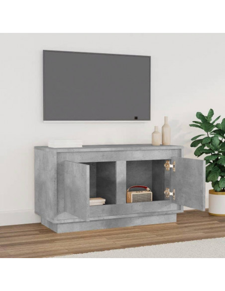 Mobile Porta TV Grigio Cemento 80x35x45 cm in Legno Multistrato