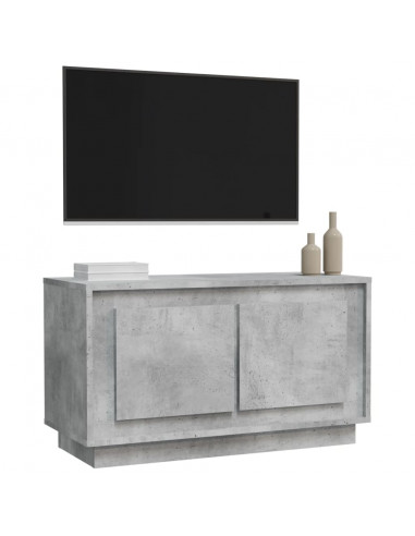 Mobile Porta TV Grigio Cemento 80x35x45 cm in Legno Multistrato