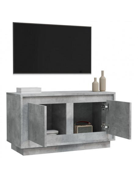 Mobile Porta TV Grigio Cemento 80x35x45 cm in Legno Multistrato