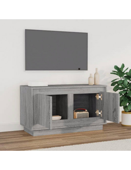 Mobile Porta TV Grigio Sonoma 80x35x45 cm in Legno Multistrato