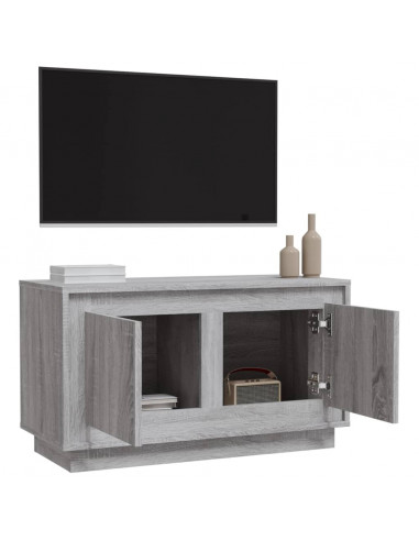 Mobile Porta TV Grigio Sonoma 80x35x45 cm in Legno Multistrato