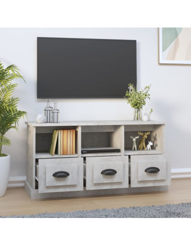Mobile per TV Grigio Cemento 100x35x50 cm in Legno Multistrato