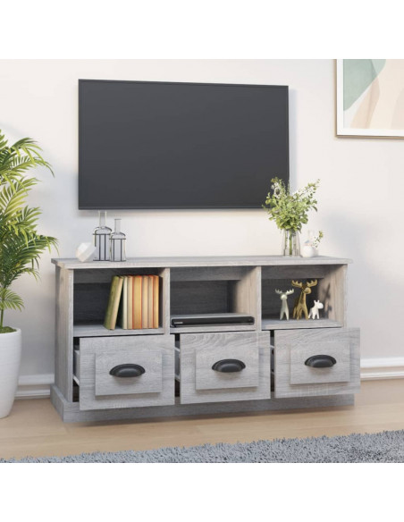 Mobile Porta TV Grigio Sonoma 100x35x50 cm in Legno Multistrato