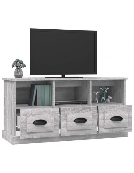 Mobile Porta TV Grigio Sonoma 100x35x50 cm in Legno Multistrato