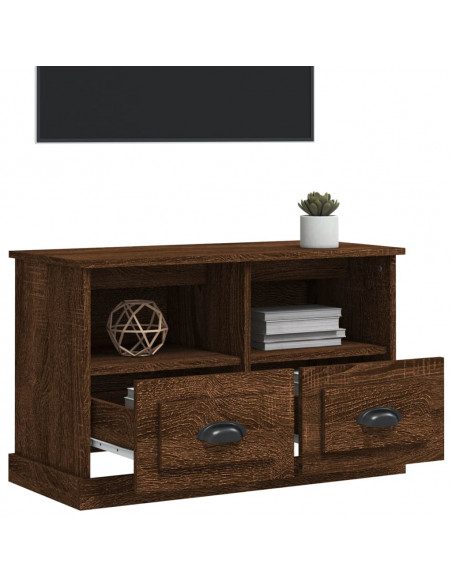 Mobile Porta TV Rovere Marrone 80x35x50 cm in Legno Multistrato