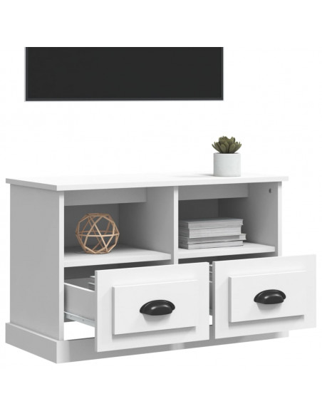Mobile Porta TV Bianco 80x35x50 cm in Legno Multistrato