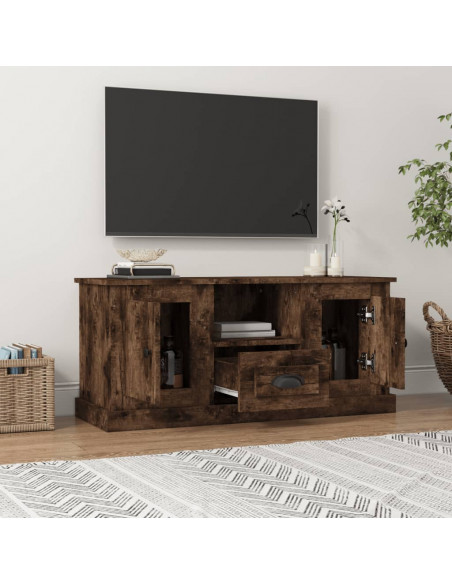 Mobile TV Rovere Fumo 100x35,5x45 cm in Legno Multistrato