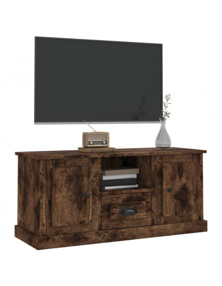 Mobile TV Rovere Fumo 100x35,5x45 cm in Legno Multistrato