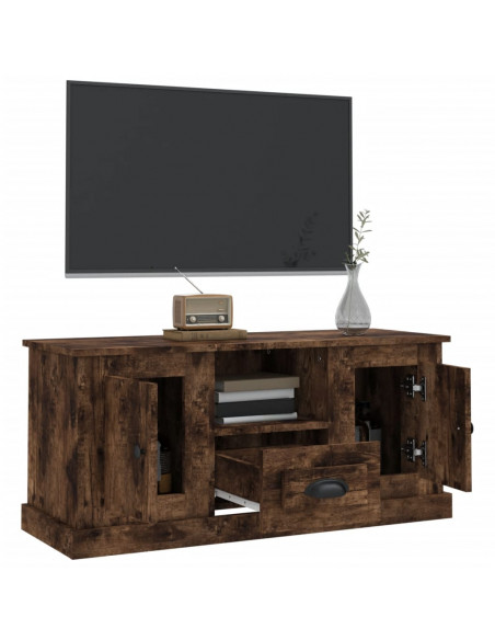 Mobile TV Rovere Fumo 100x35,5x45 cm in Legno Multistrato