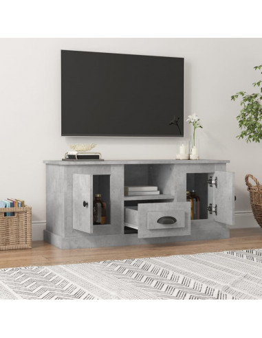 Mobile Porta TV Grigio Cemento 100x35,5x45cm Legno Multistrato