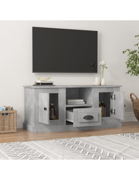 Mobile Porta TV Grigio Cemento 100x35,5x45cm Legno Multistrato