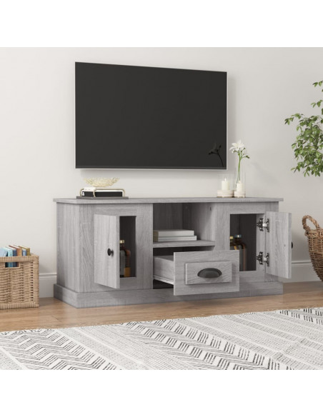 Mobile TV Grigio Sonoma 100x35,5x45 cm in Legno Multistrato