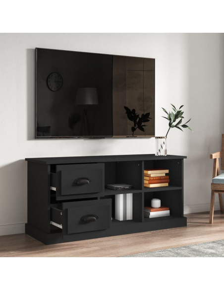 Mobile Porta TV Nero 102x35,5x47,5 cm in Legno Multistrato