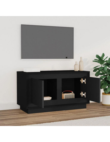 Mobile Porta TV Nero 80x35x45 cm in Legno Multistrato