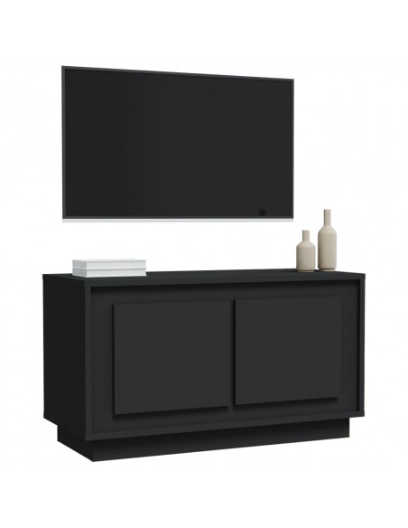 Mobile Porta TV Nero 80x35x45 cm in Legno Multistrato