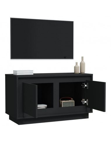 Mobile Porta TV Nero 80x35x45 cm in Legno Multistrato