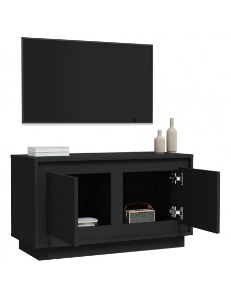 Mobile Porta TV Nero 80x35x45 cm in Legno Multistrato