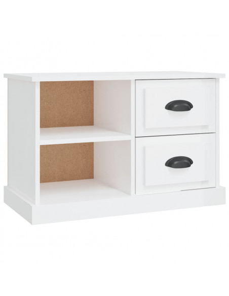 Mobile Porta TV Bianco Lucido 73x35,5x47,5 cm Legno Multistrato