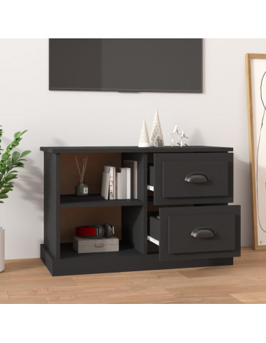 Mobile Porta TV Nero 73x35,5x47,5 cm in Legno Multistrato