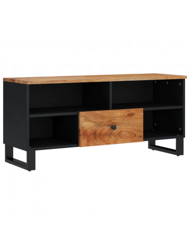Mobile TV 100x33x46cm Legno Massello Acacia e Legno Multistrato
