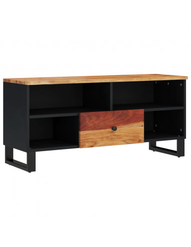 Mobile TV 100x33x46cm Legno Massello Acacia e Legno Multistrato
