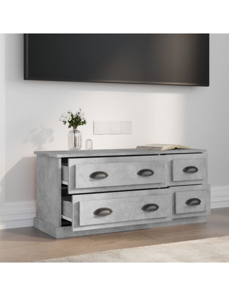 Mobile Porta TV Grigio Cemento 100x35,5x45cm Legno Multistrato