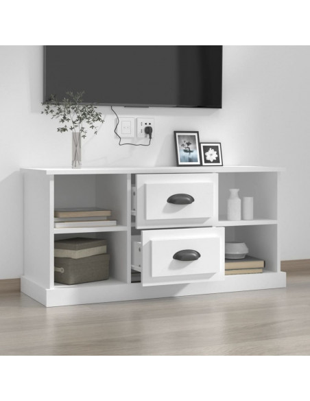 Mobile Porta TV Bianco 99,5x35,5x48 cm in Legno Multistrato