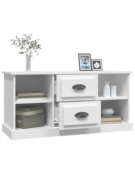 Mobile Porta TV Bianco 99,5x35,5x48 cm in Legno Multistrato