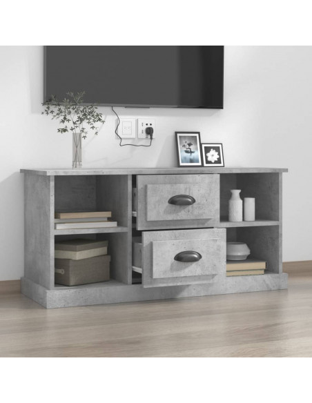 Mobile Porta TV Grigio Cemento 99,5x35,5x48cm Legno Multistrato