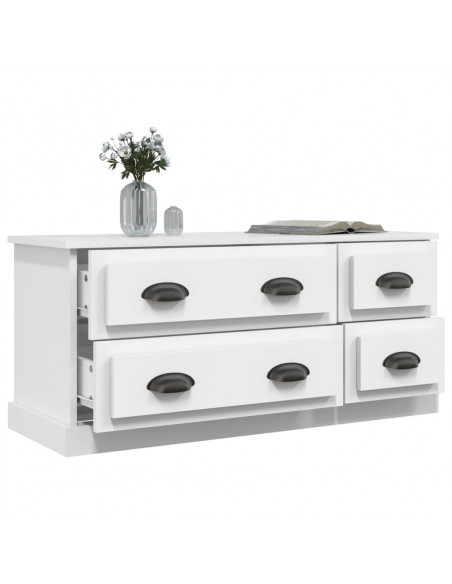 Mobile Porta TV Bianco 100x35,5x45 cm in Legno Multistrato