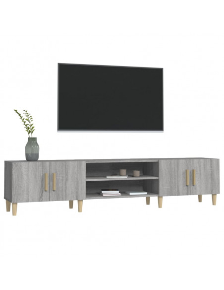 Mobile TV Grigio Sonoma 180x31,5x40 cm in Legno Multistrato