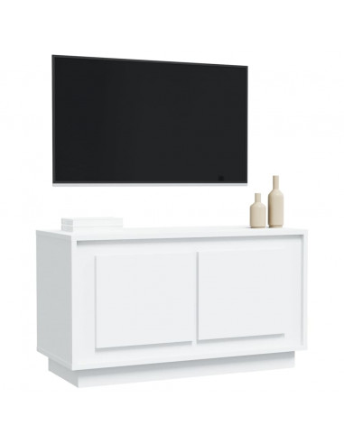 Mobile Porta TV Bianco 80x35x45 cm in Legno Multistrato