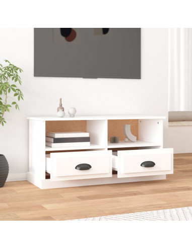 Mobile Porta TV Bianco 93x35,5x45 cm in Legno Multistrato