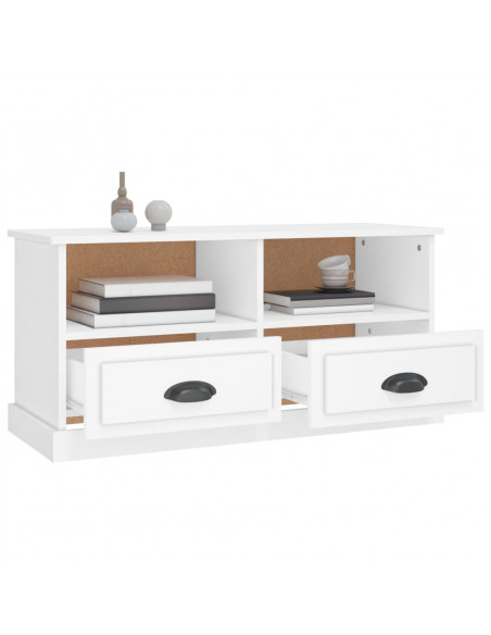 Mobile Porta TV Bianco 93x35,5x45 cm in Legno Multistrato
