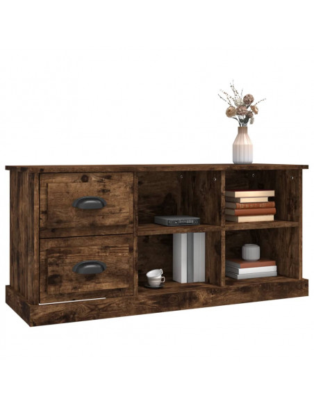Mobile Porta TV Rovere Fumo 102x35,5x47,5 cm Legno Multistrato