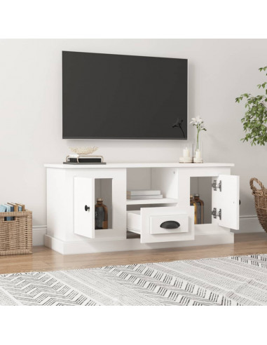 Mobile Porta TV Bianco 100x35,5x45 cm in Legno Multistrato