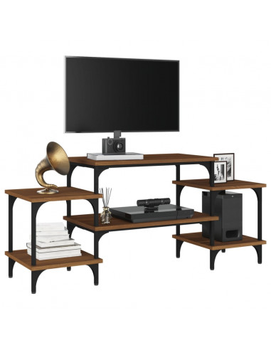 Mobile Porta TV Rovere Marrone 117x35x52 cm Legno Multistrato