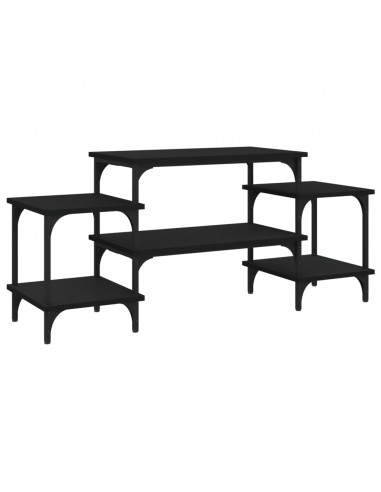 Mobile Porta TV Nero 117x35x52 cm in Legno Multistrato