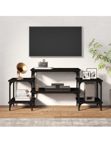 Mobile Porta TV Nero 117x35x52 cm in Legno Multistrato