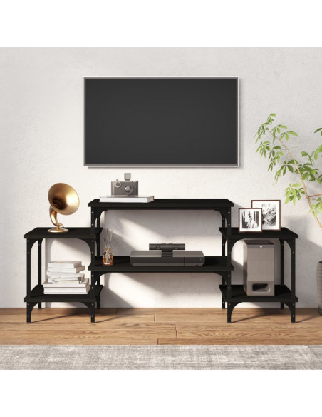 Mobile Porta TV Nero 117x35x52 cm in Legno Multistrato
