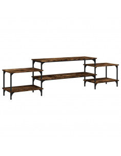 Mobile Porta TV Rovere Fumo 197x35x52 cm in Legno Multistrato 2