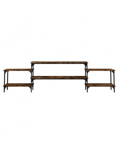 Mobile Porta TV Rovere Fumo 197x35x52 cm in Legno Multistrato