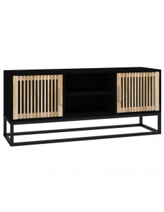 Mobile Porta TV Nero 105x30x45 cm in Legno Multistrato e Ferro 2