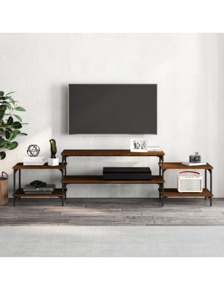 Mobile Porta TV Rovere Marrone 197x35x52 cm Legno Multistrato
