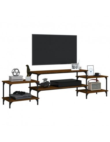 Mobile Porta TV Rovere Marrone 197x35x52 cm Legno Multistrato